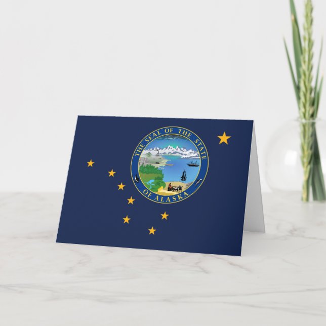 Alaskan Flag & Seal, Flag of Alaska Card (Front)