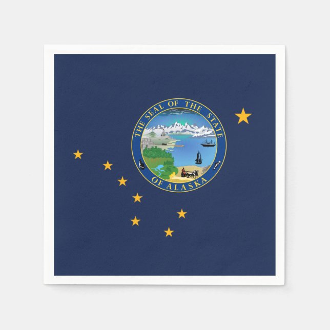 Alaskan Flag & Seal, Flag of Alaska Napkins (Front)