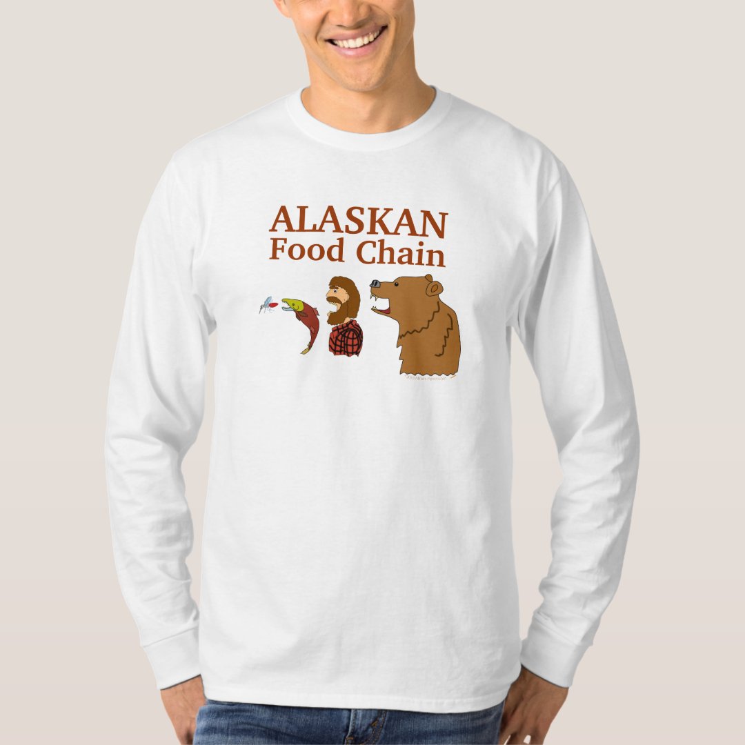 Alaskan Food Chain Funny Alaska Souvenir Tee | Zazzle