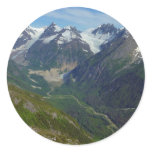 Alaskan Glacier-Carved Valley Classic Round Sticker