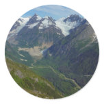 Alaskan Glacier-Carved Valley Classic Round Sticker