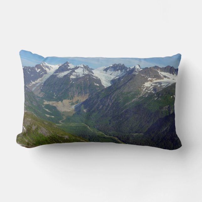 Alaskan Glacier-Carved Valley Lumbar Pillow (Front)