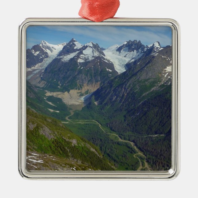 Alaskan Glacier-Carved Valley Metal Ornament (Front)