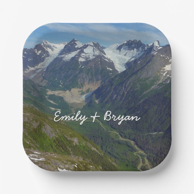 Alaskan Glacier-Carved Valley Paper Plates (Front)