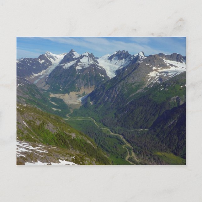 Alaskan Glacier-Carved Valley Postcard (Front)