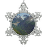 Alaskan Glacier-Carved Valley Snowflake Pewter Christmas Ornament