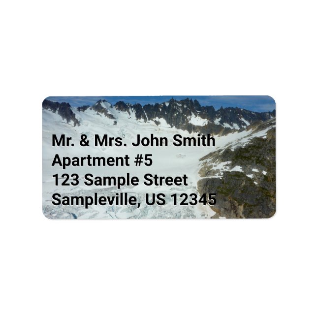 Alaskan Glacier Scenic Travel Landscape Label (Front)