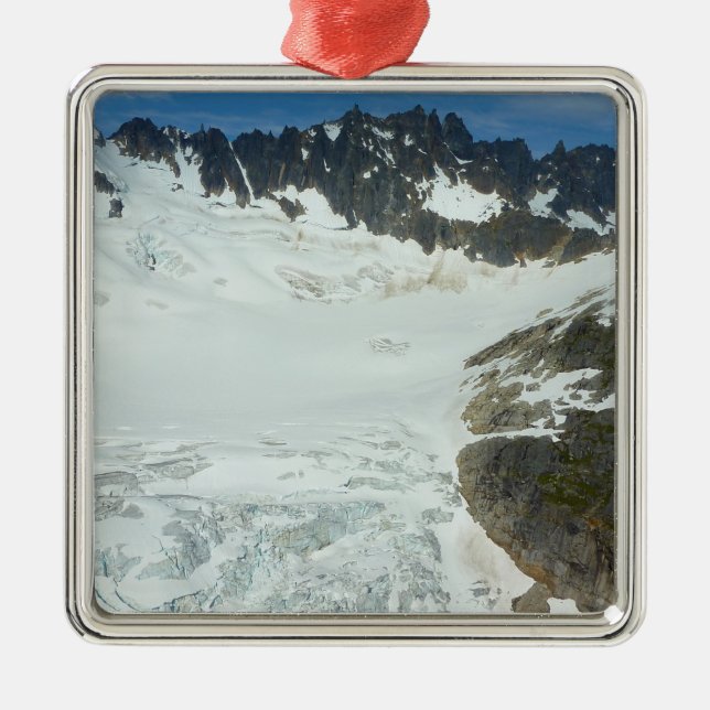Alaskan Glacier Scenic Travel Landscape Metal Ornament (Front)