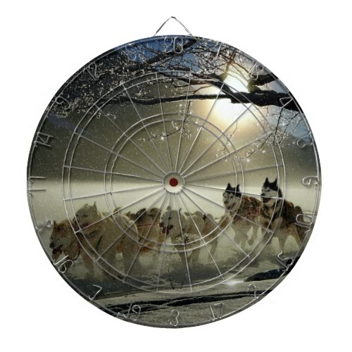 Alaskan Husky Dog Sled Race Dartboard