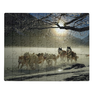 Alaskan Husky Dog Sled Race Jigsaw Puzzle