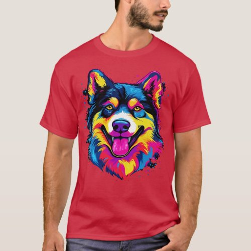 Alaskan Husky Smiling T_Shirt