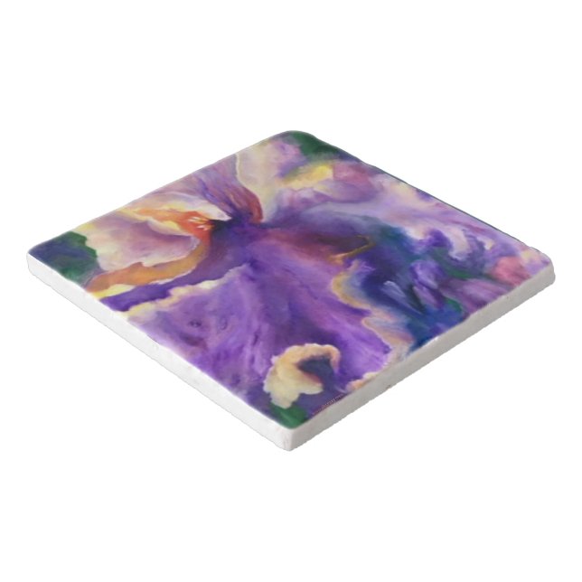 Alaskan Iridescent Iris Marble Trivet (Corner)