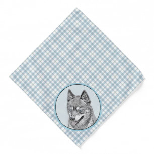 Alaskan Klee Kai AKK Husky Painting Cute Dog Art Bandana