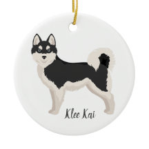 Alaskan Klee Kai Christmas Ornament. Klee Kai Snow