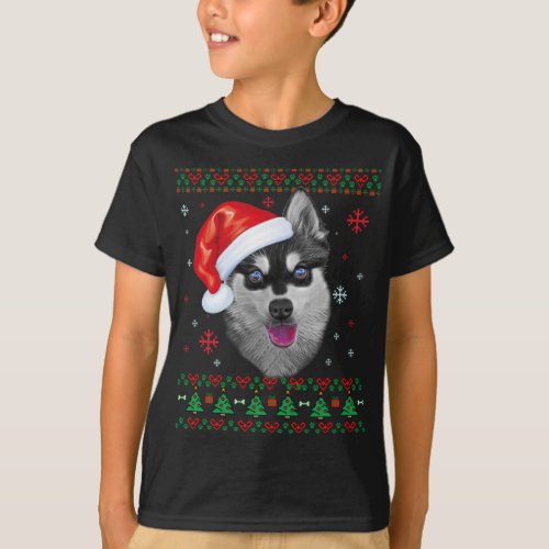 Alaskan Klee Kai Christmas Santa Ugly Sweater Dog