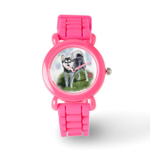 Alaskan Klee Kai Dog Art Watch
