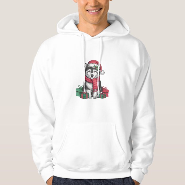 Alaskan Klee Kai Dog Christmas Parties Holiday San Hoodie (Front)