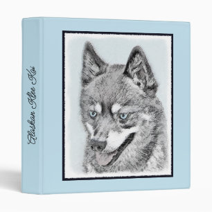 Alaskan Klee Kai Painting - Cute Original Dog Art 3 Ring Binder