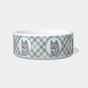 Alaskan Klee Kai Painting - Cute Original Dog Art Bowl