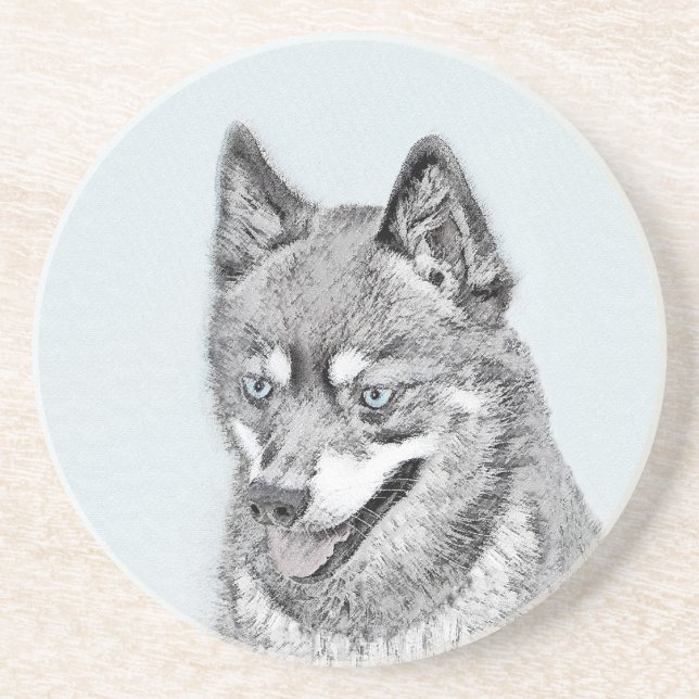 Alaskan Klee Kai Painting - Cute Original Dog Art Coaster (Front)