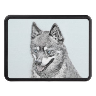 Alaskan Klee Kai Painting - Cute Original Dog Art Hitch Cover
