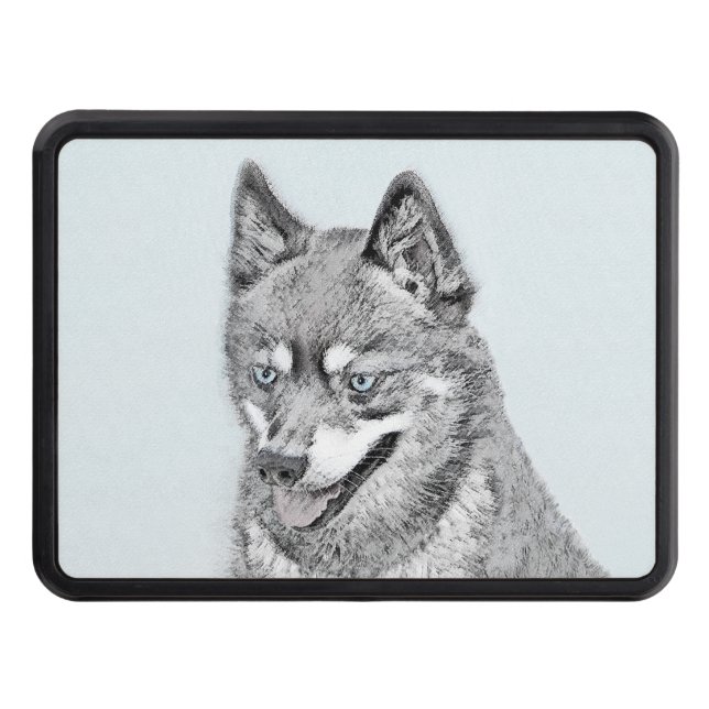 Alaskan Klee Kai Painting - Cute Original Dog Art Hitch Cover (Front)