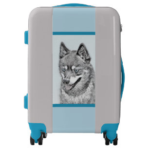 Alaskan Klee Kai Painting - Cute Original Dog Art Luggage