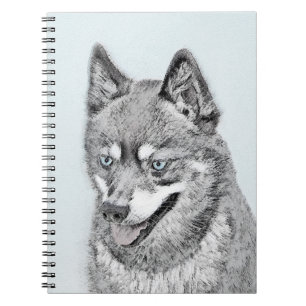 Alaskan Klee Kai Painting - Cute Original Dog Art Notebook