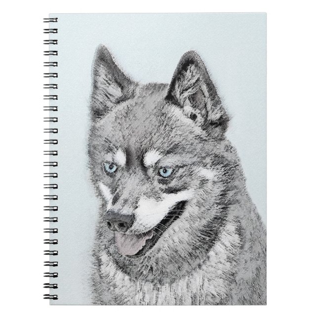Alaskan Klee Kai Painting - Cute Original Dog Art Notebook (Front)