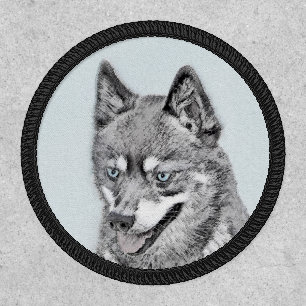 Alaskan Klee Kai Painting - Cute Original Dog Art Patch