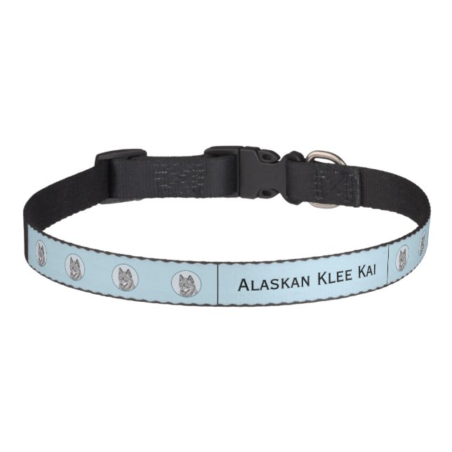 Alaskan Klee Kai Painting - Cute Original Dog Art  Pet Collar (Front)