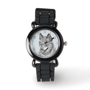 Alaskan Klee Kai Painting - Cute Original Dog Art Watch