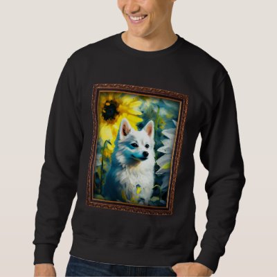 Alaskan Klee Kai Painting Sunflower Flower Mom Wom Sweatshirt