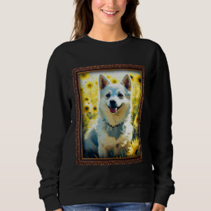 Alaskan Klee Kai Painting Sunflower Flower Mom Wom Sweatshirt