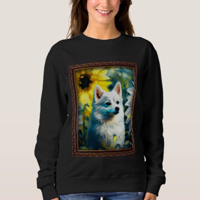 Alaskan Klee Kai Painting Sunflower Flower Mom Wom Sweatshirt
