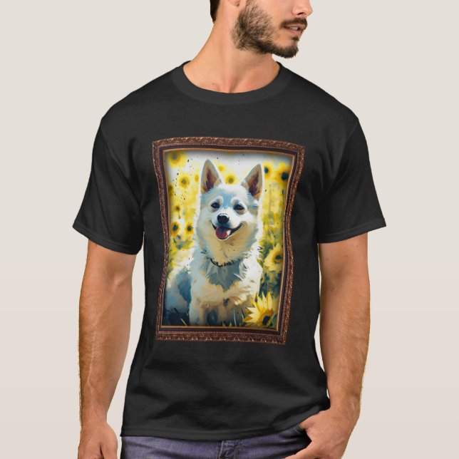Alaskan Klee Kai Painting Sunflower Flower Mom Wom T-Shirt (Front)