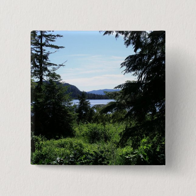 Alaskan Landscape Beautiful Alaska Photography Button (Front)
