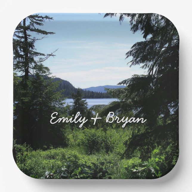 Alaskan Landscape Beautiful Alaska Photography Paper Plates (Front)