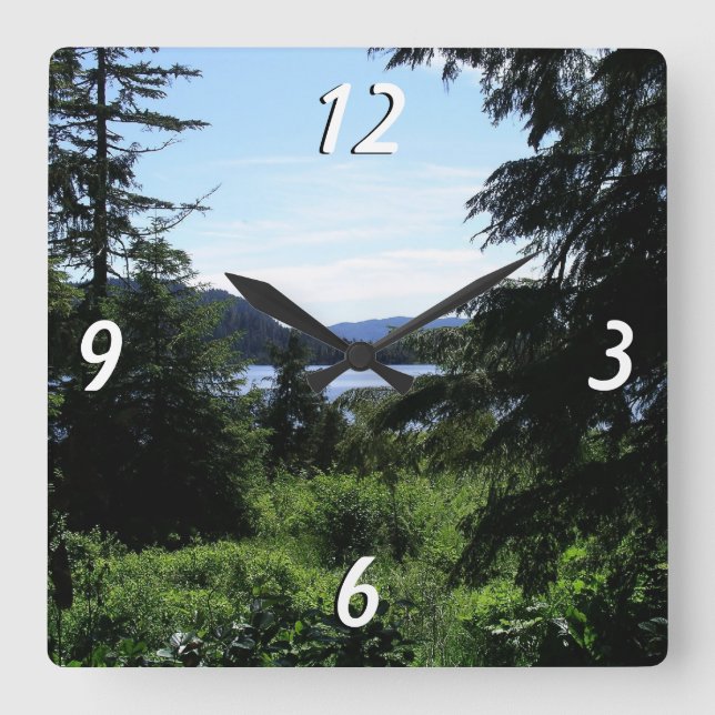 Alaskan Landscape Beautiful Alaska Photography Square Wall Clock (Front)