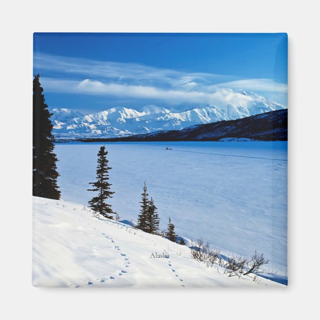 Alaskan landscape, labeled, magnet (Front)