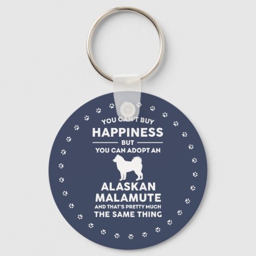 Alaskan Malamute Adoption Happiness Keychain