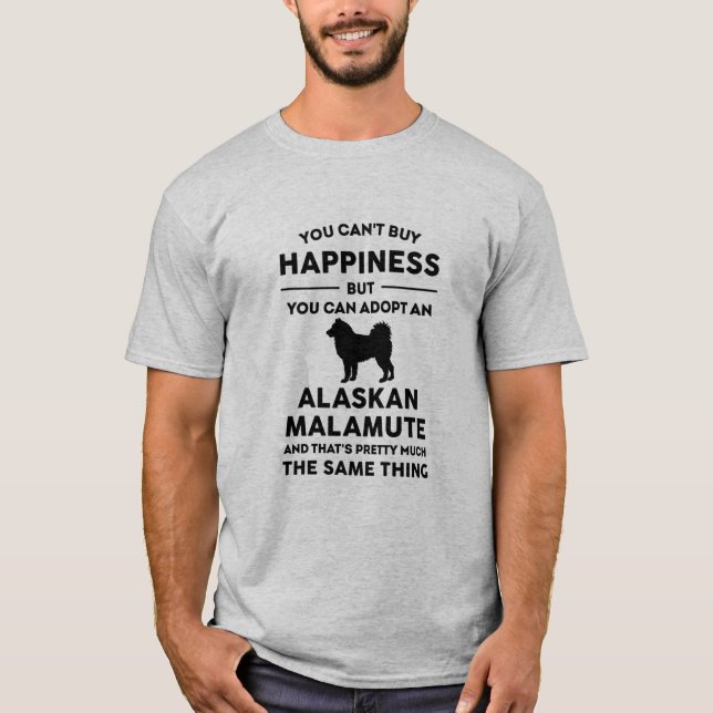 Alaskan Malamute Adoption Happiness T-Shirt (Front)