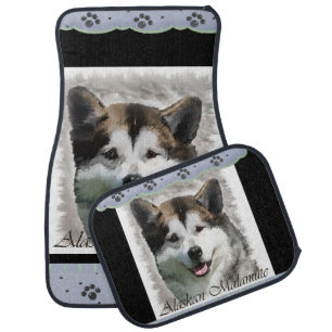 Alaskan Malamute Art Car Floor Mat