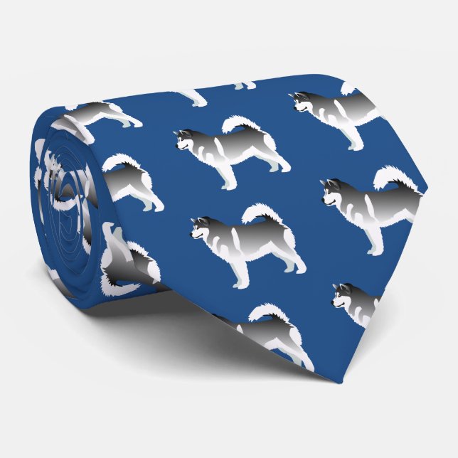 Alaskan Malamute Basic Design Neck Tie (Rolled)