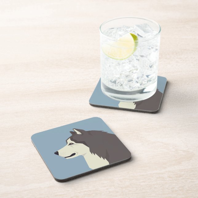 Alaskan Malamute Beverage Coaster (Right Side)
