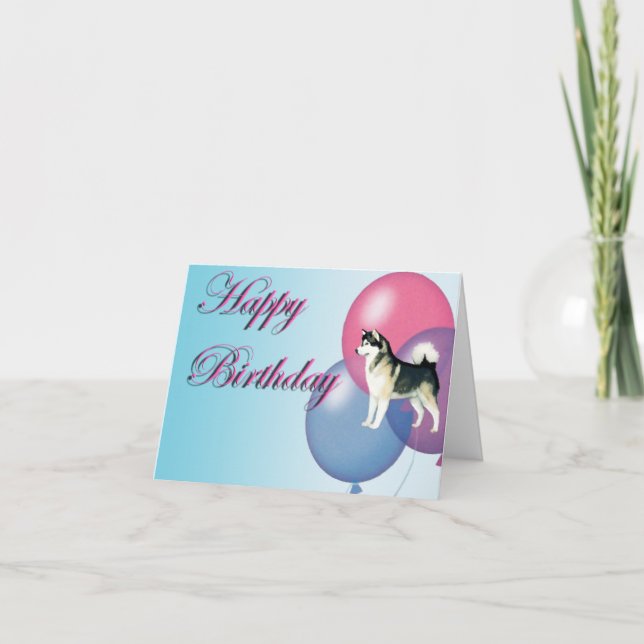 Alaskan Malamute Birthday Card (Front)