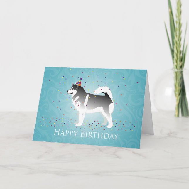Alaskan Malamute Birthday Design Card (Front)