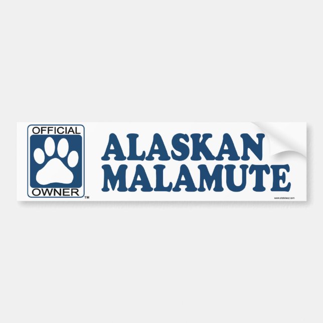 Alaskan Malamute Blue Bumper Sticker (Front)