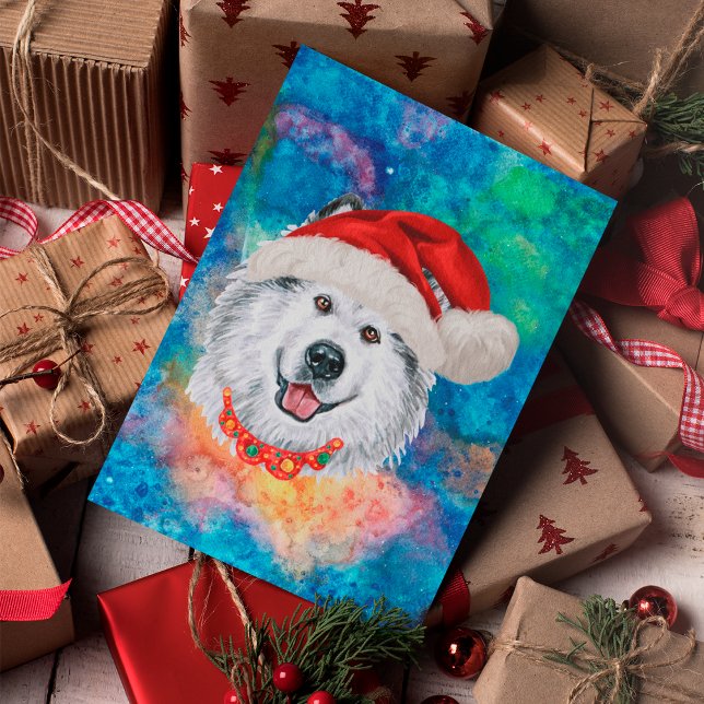 Alaskan Malamute Breed Dog Christmas Holiday Postcard (Creator Uploaded)