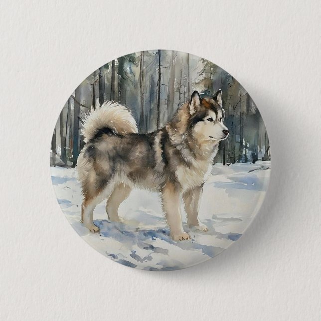 Alaskan Malamute Button (Front)